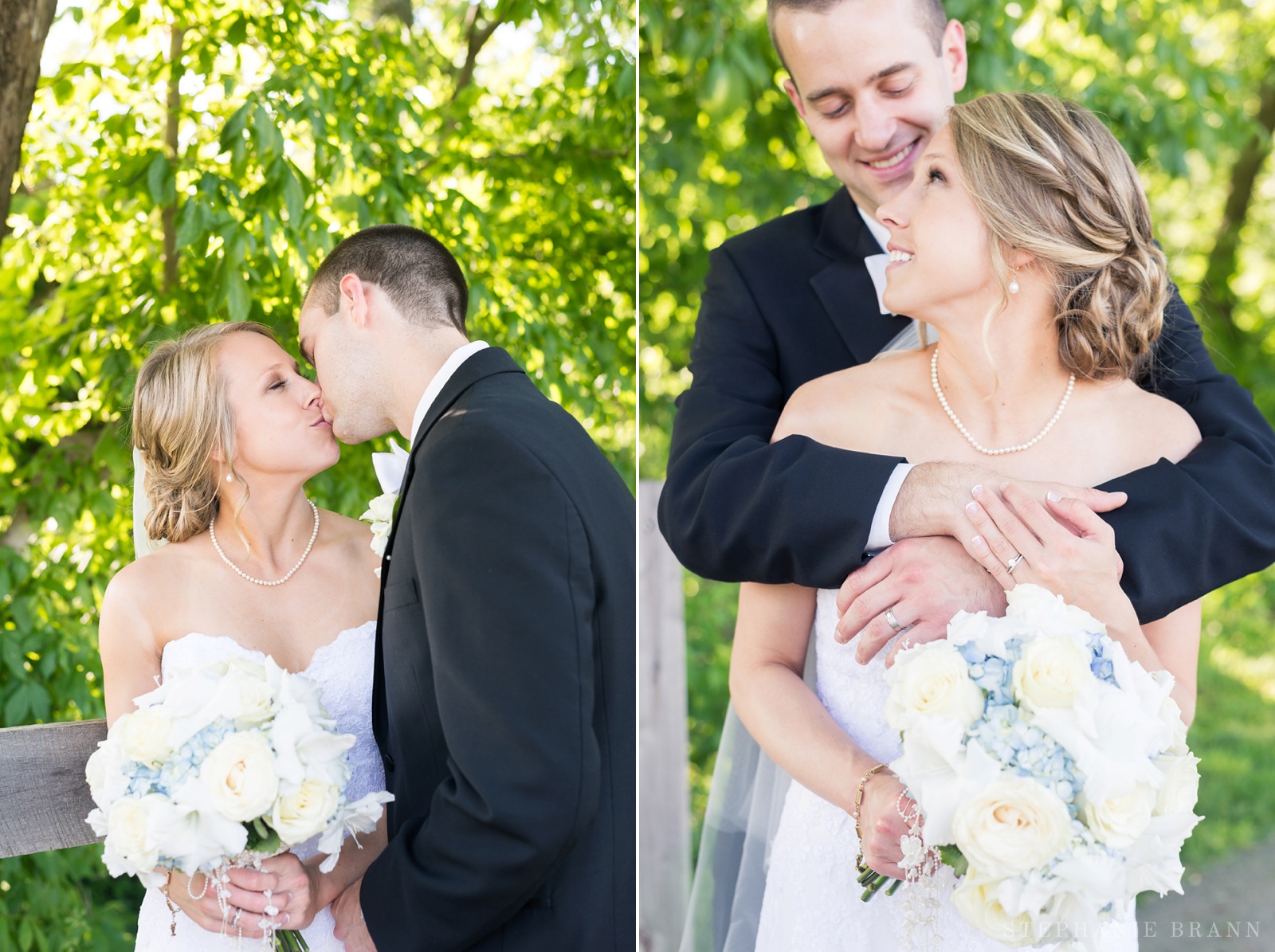 bride-and-groom-kissing-with-bride-holding-her-bouquet