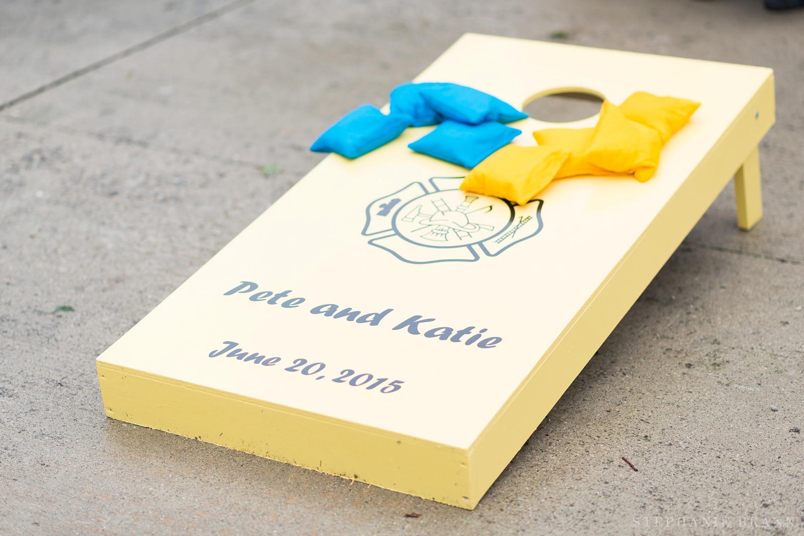 personalized-cornhole-board-for-a-wedding-with-their-names