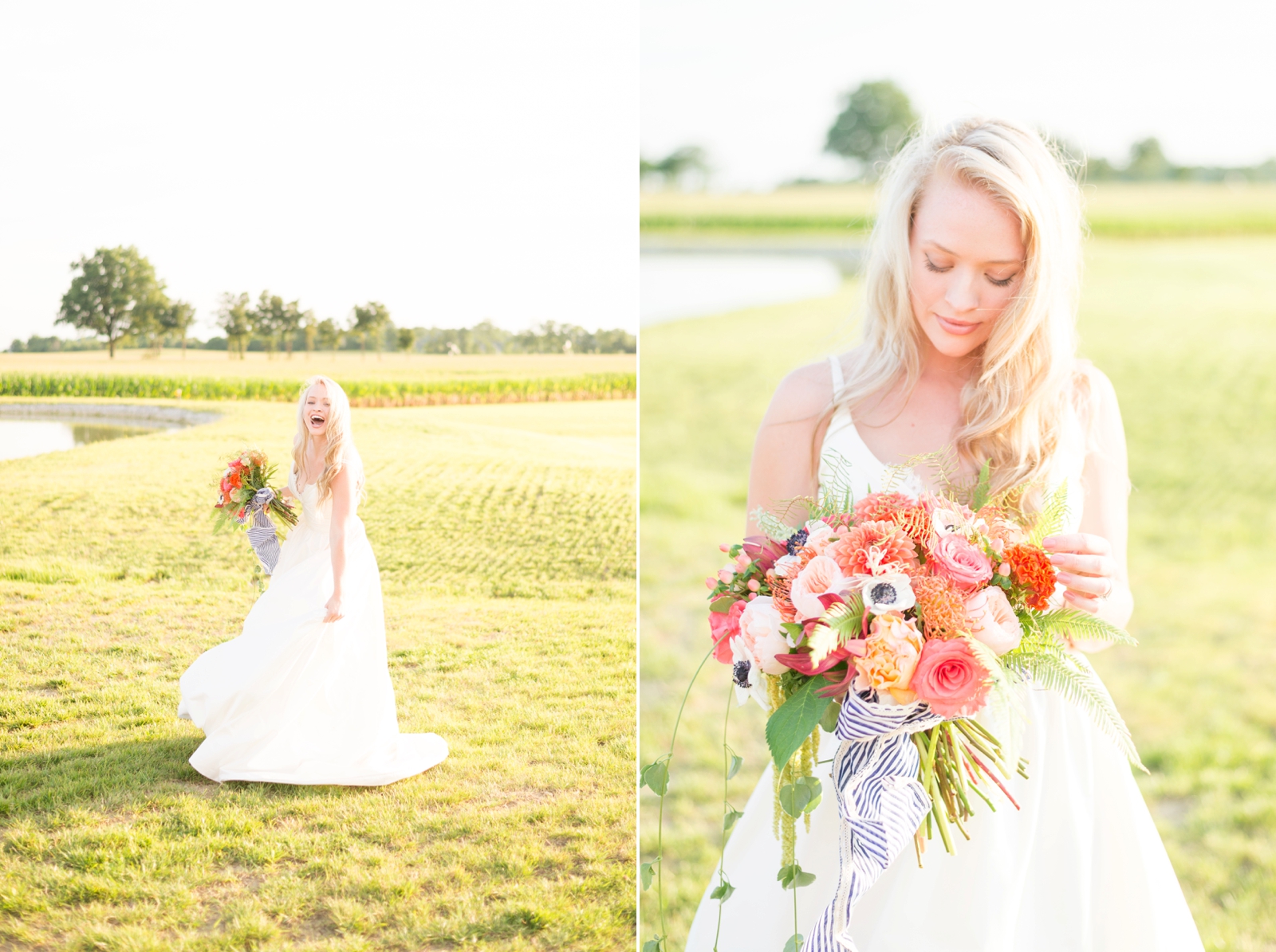 bride-in-a-field-holding-her-flower-bouquet