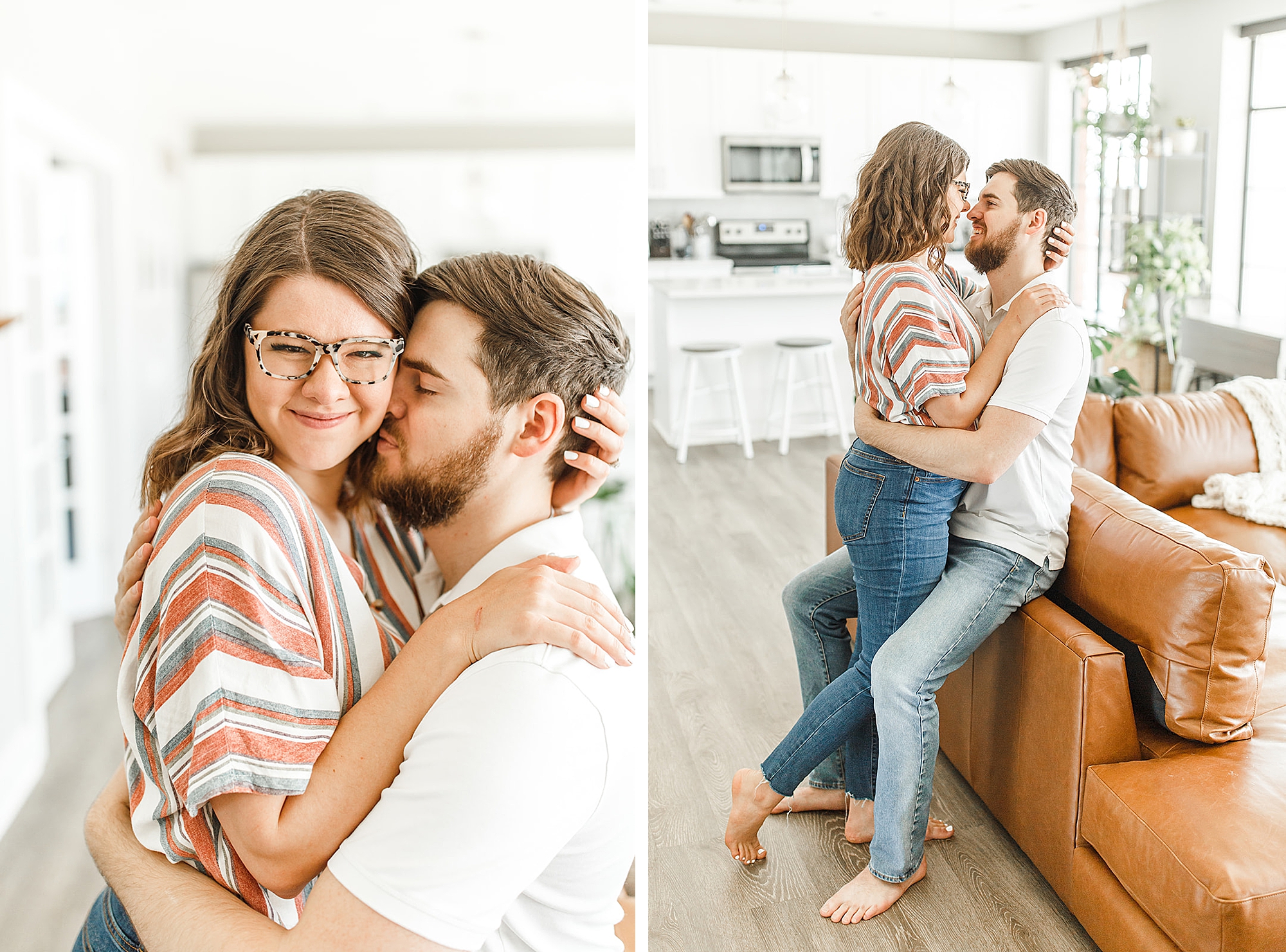 third anniversary photos with couple at home