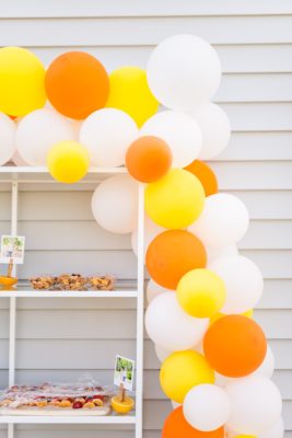 citrus inspired balloon garland