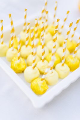 citrus inspired baby shower cake pops