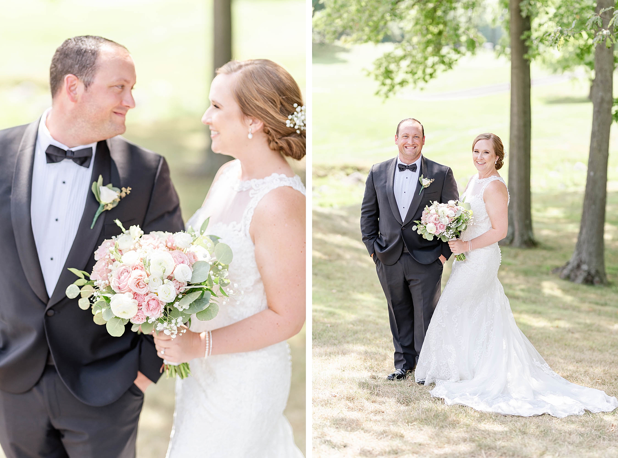 bride and groom pose at Wedgewood Golf & Country Club