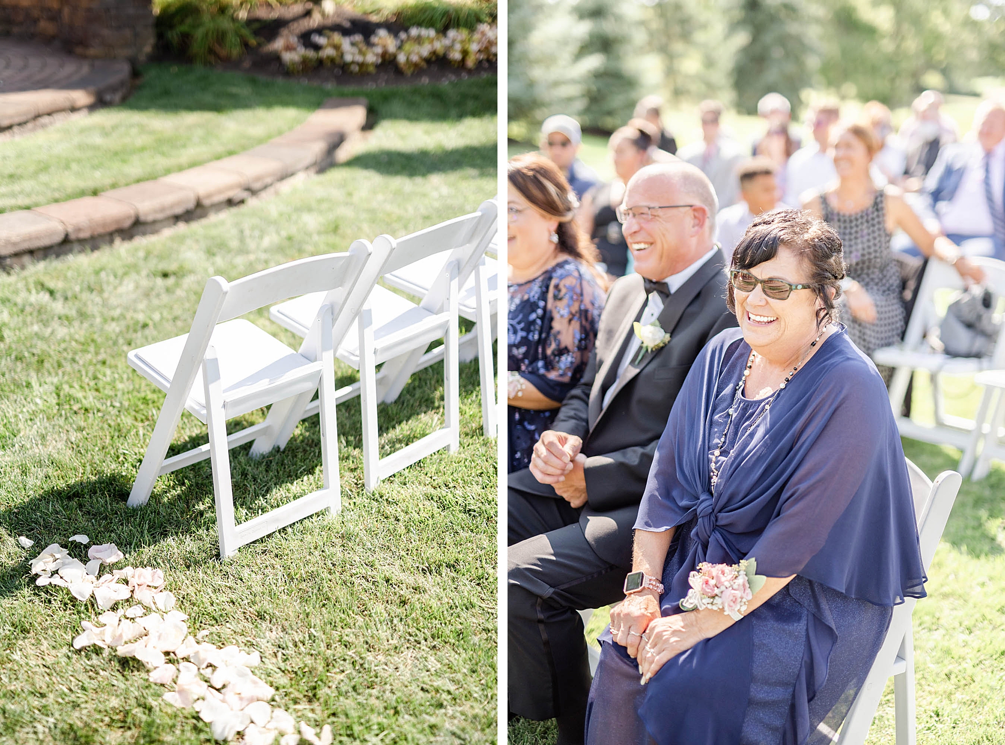 family watches Wedgewood Golf & Country Club wedding ceremony