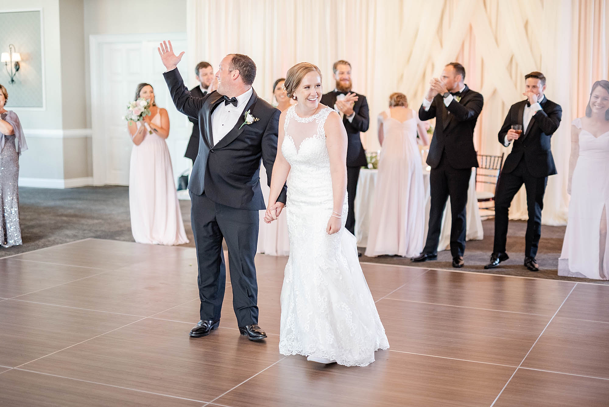 newlyweds enter wedding reception in Columbus OH