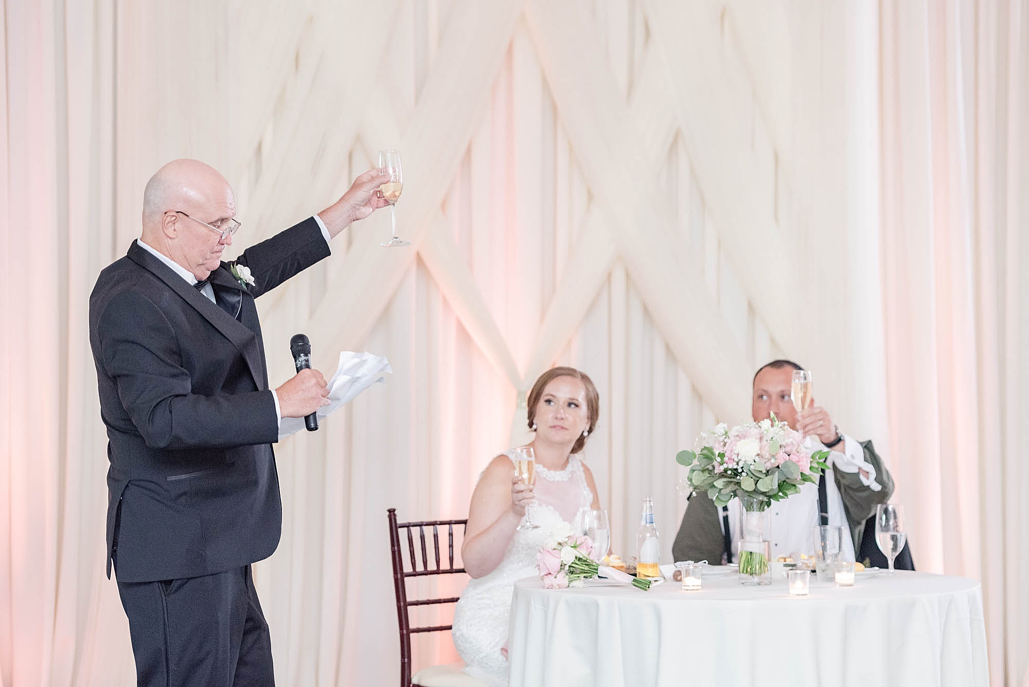 father toasts newlyweds in Ohio