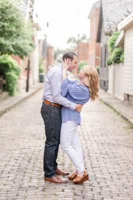 engagement session in historic neighborhood in Ohio