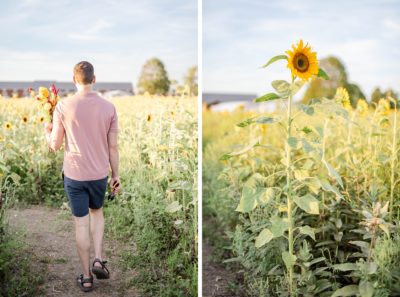 husband walks through U-Pick garden at The Ohio Flower Girls in Bucyrus, Ohio
