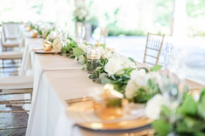 gold and ivory wedding reception details for Ohio wedding
