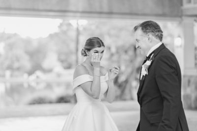 bride cries after dancing with dad