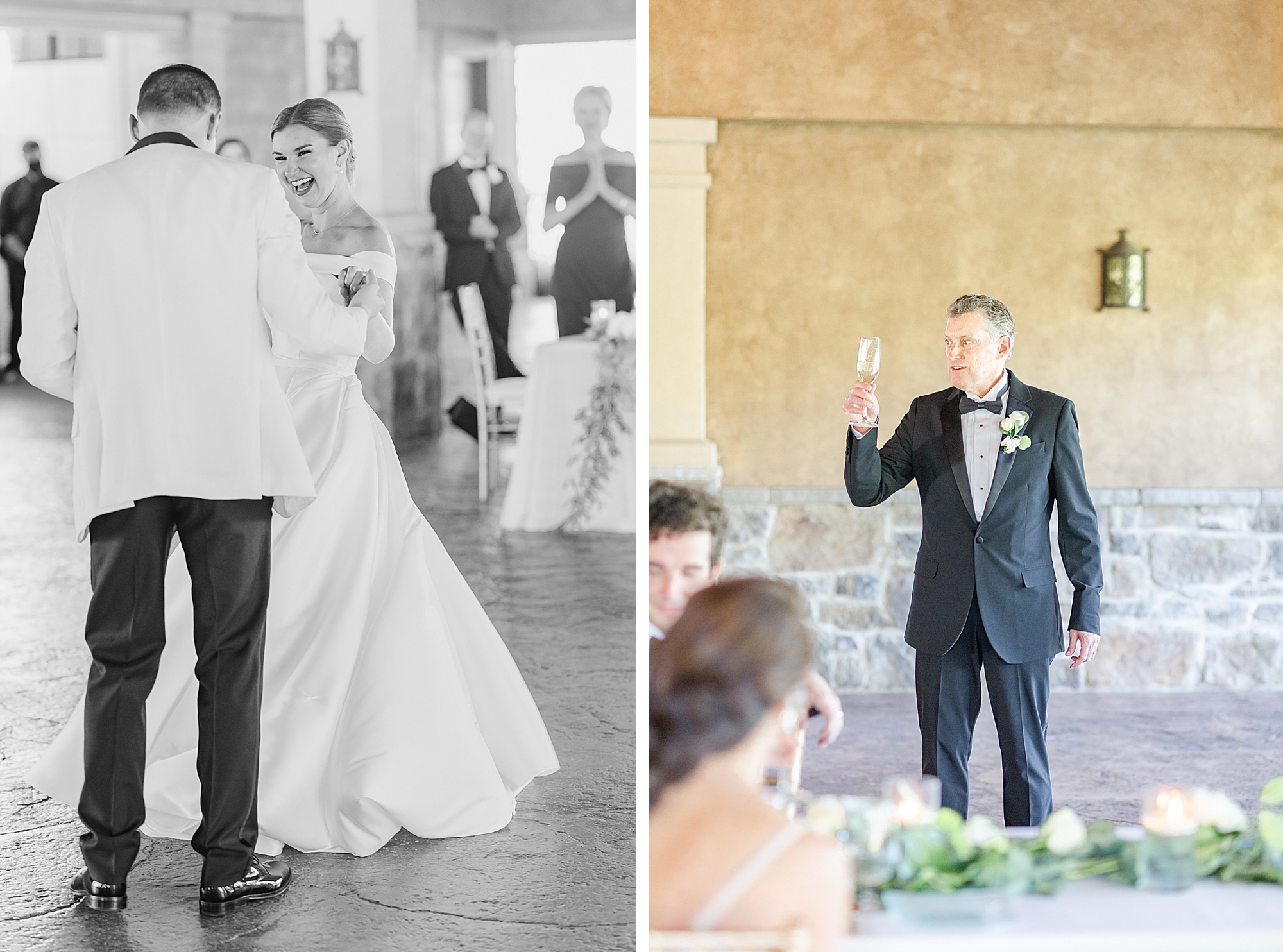 dad toasts during Gervasi Vineyard wedding reception