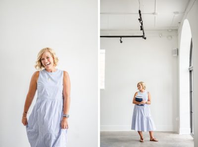 joyful branding portraits in the Fig Room with Stephanie Kase Photography