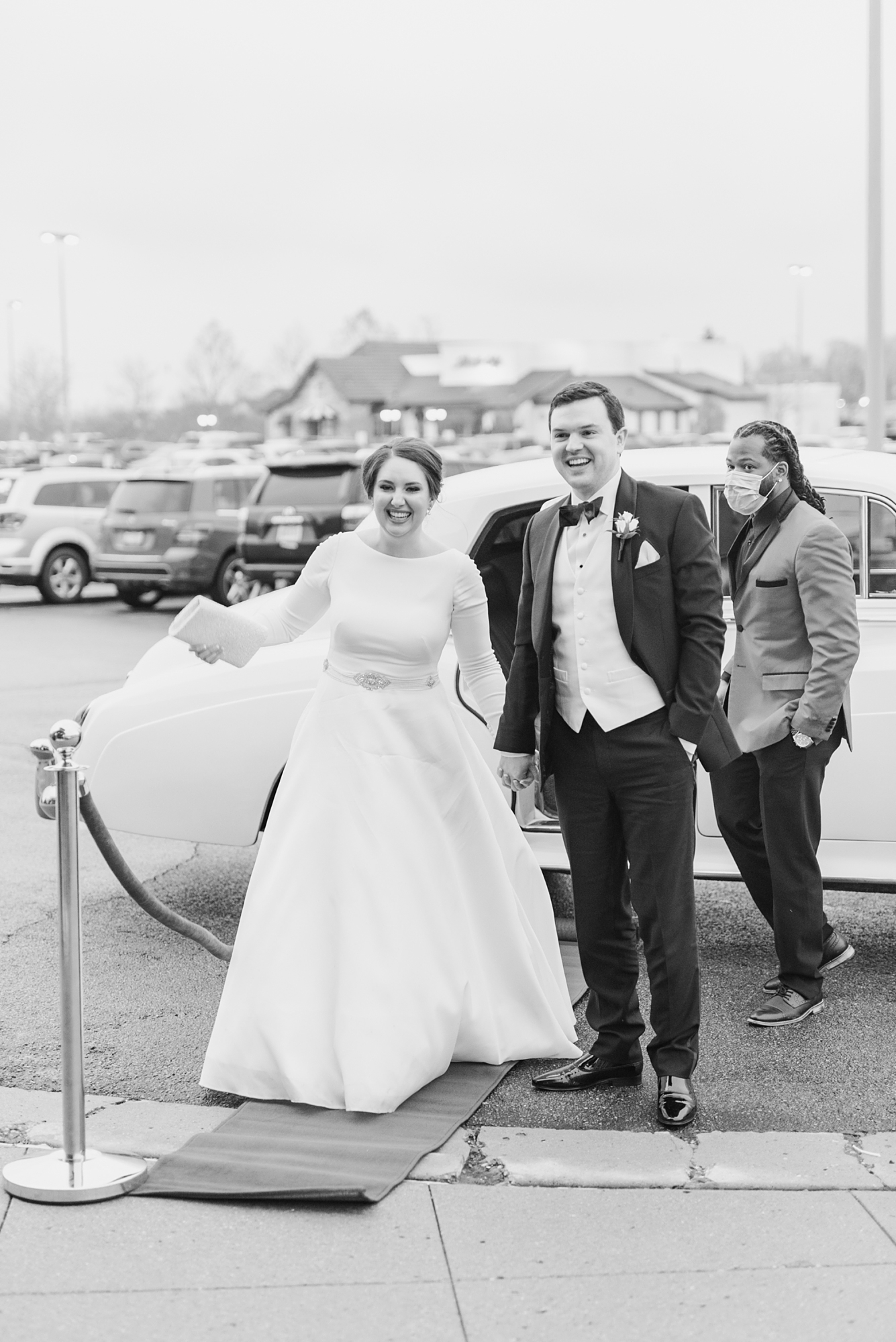bride and groom enter wedding reception