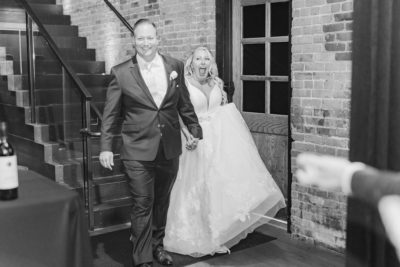 newlyweds enter Ohio wedding reception