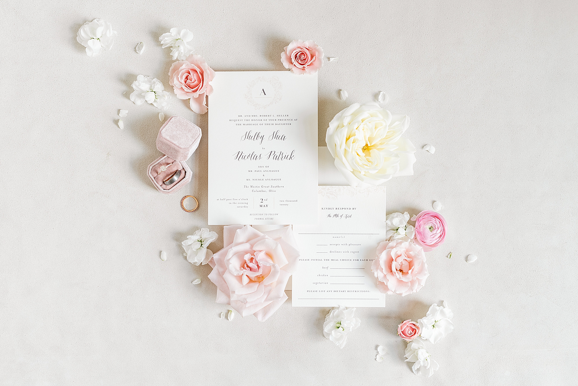 bride's details for spring wedding in Columbus OH