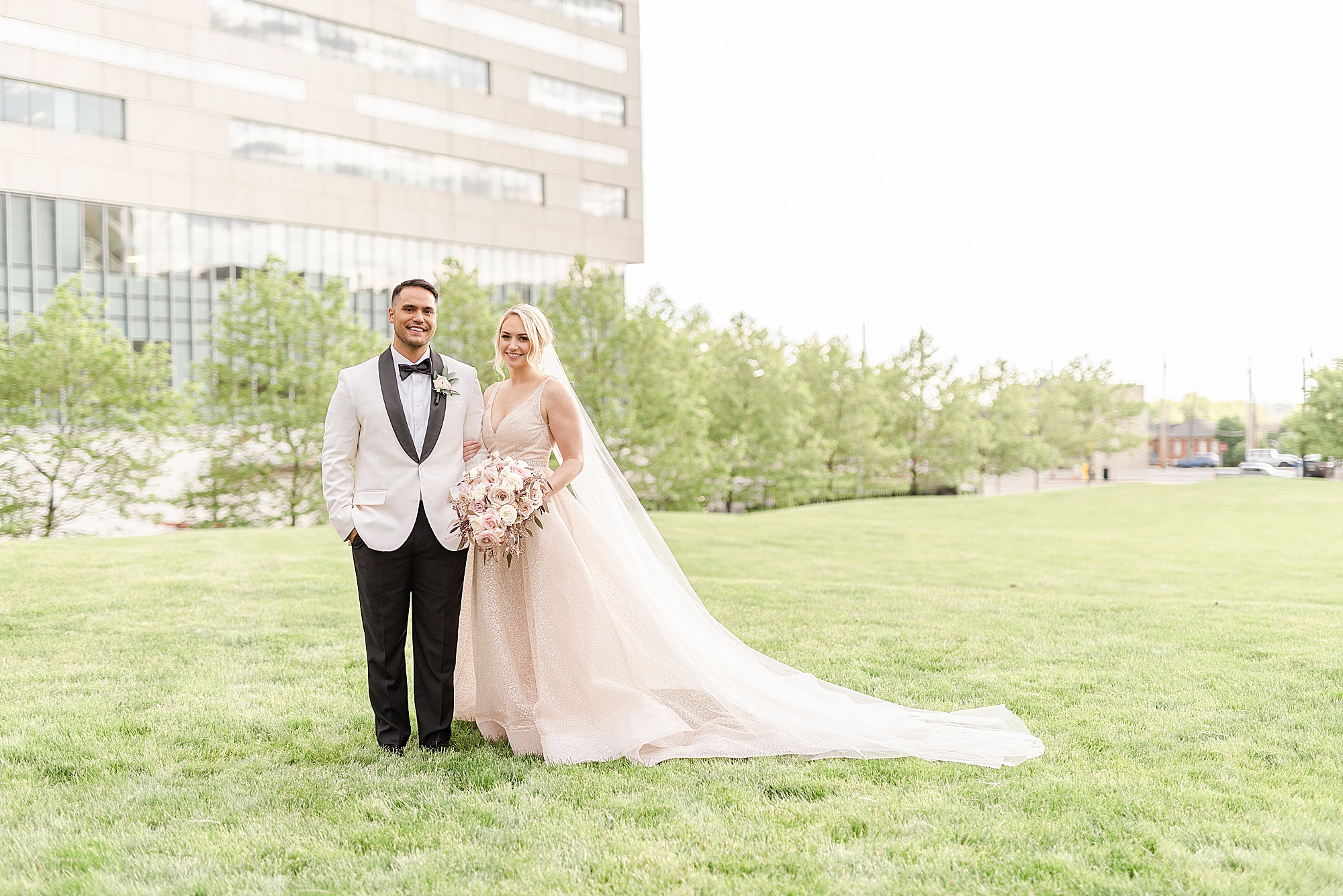 Westin Southern Columbus wedding portraits of bride and groom