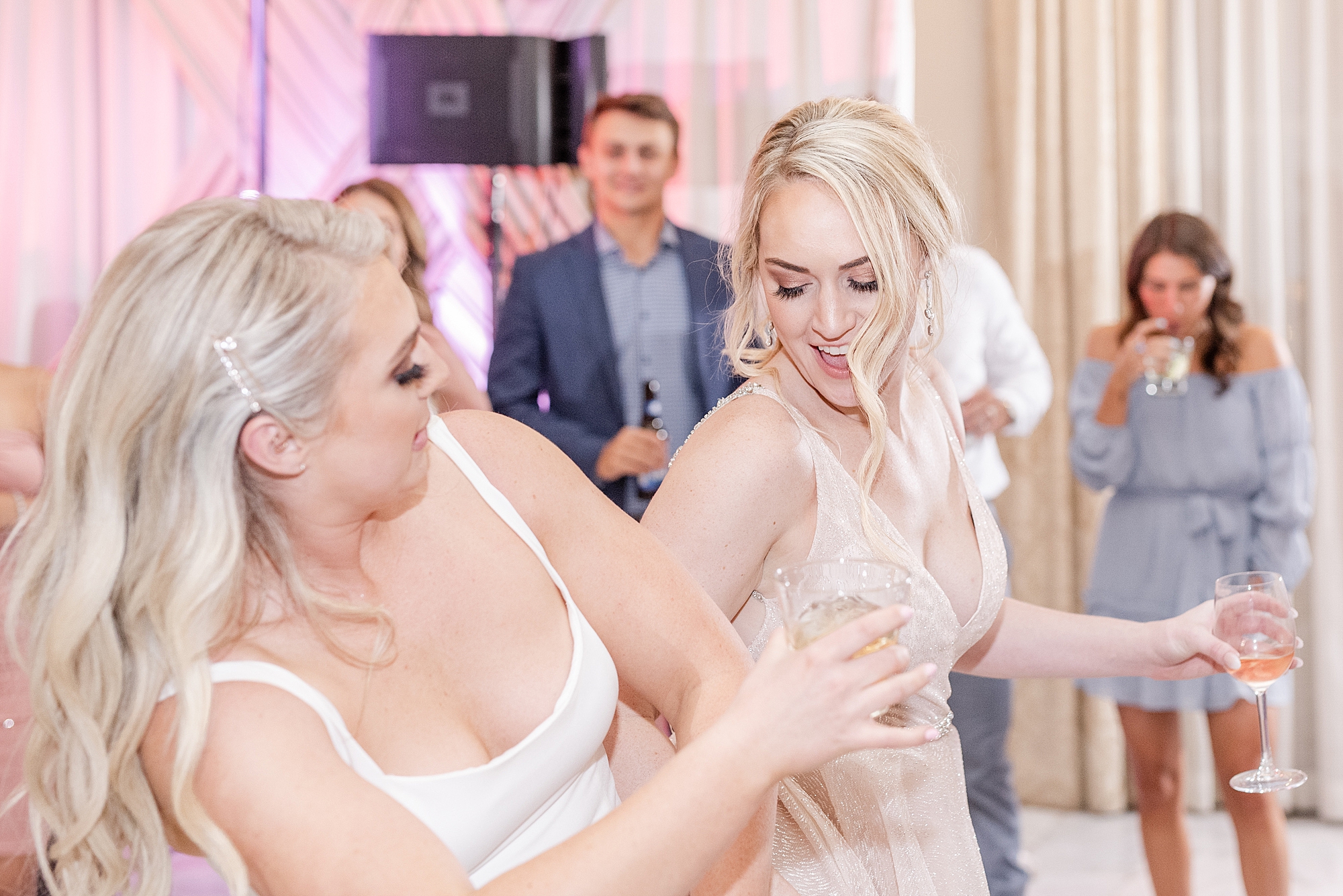 bride dances during reception in Columbus OH