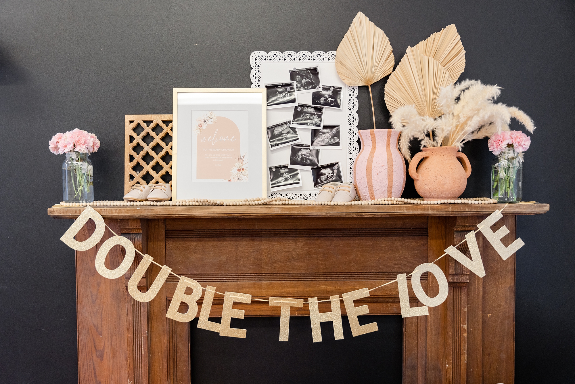 double the love sign for twin baby shower