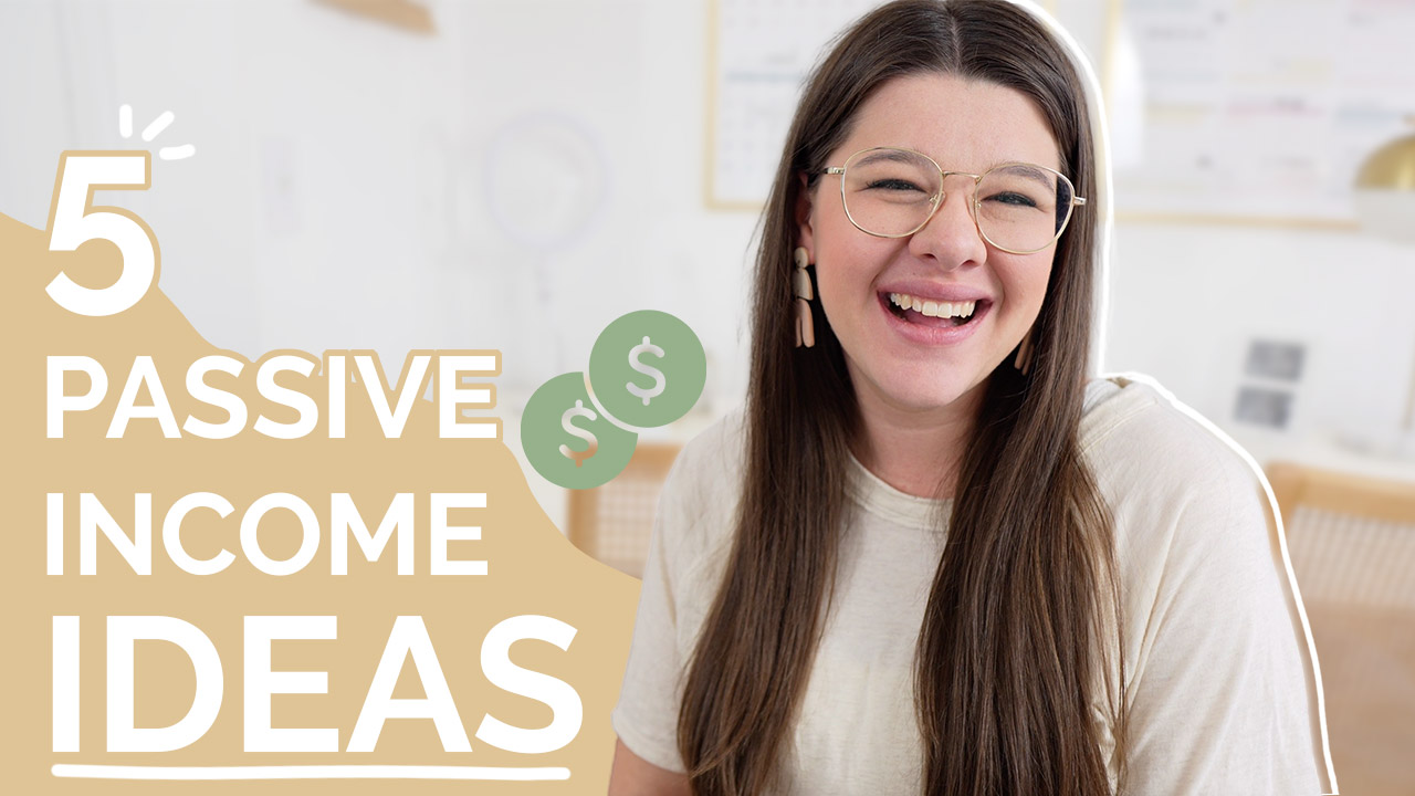 5 passive income ideas to diversify your income and revenue streams as a small business owner or online brand shared by educator Stephanie Kase