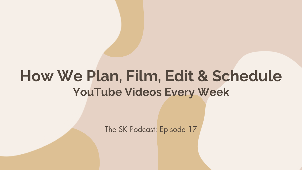 Our YouTube workflow: how our team plans, films, edits, and schedules new YouTube videos every week shared on the Stephanie Kase Podcast