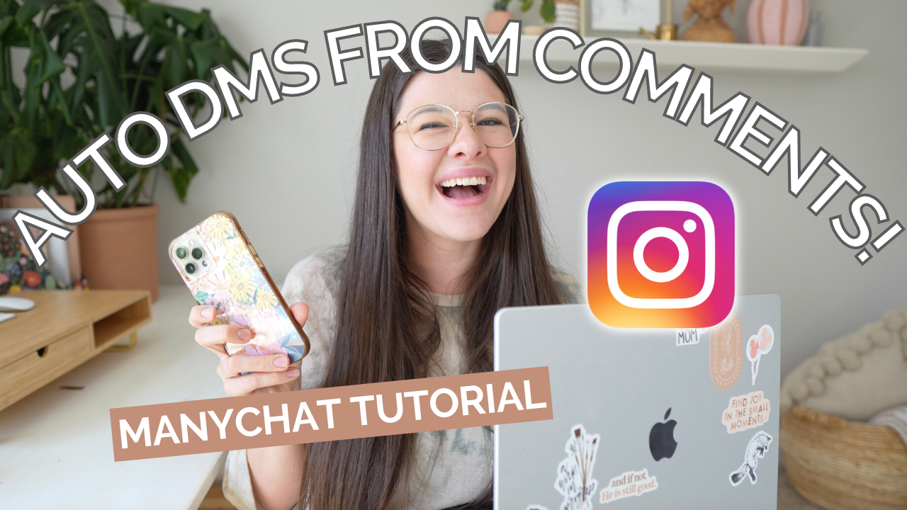How to use Manychat to automatically DM someone who comments on your Instagram post with full tutorial from Stephanie Kase