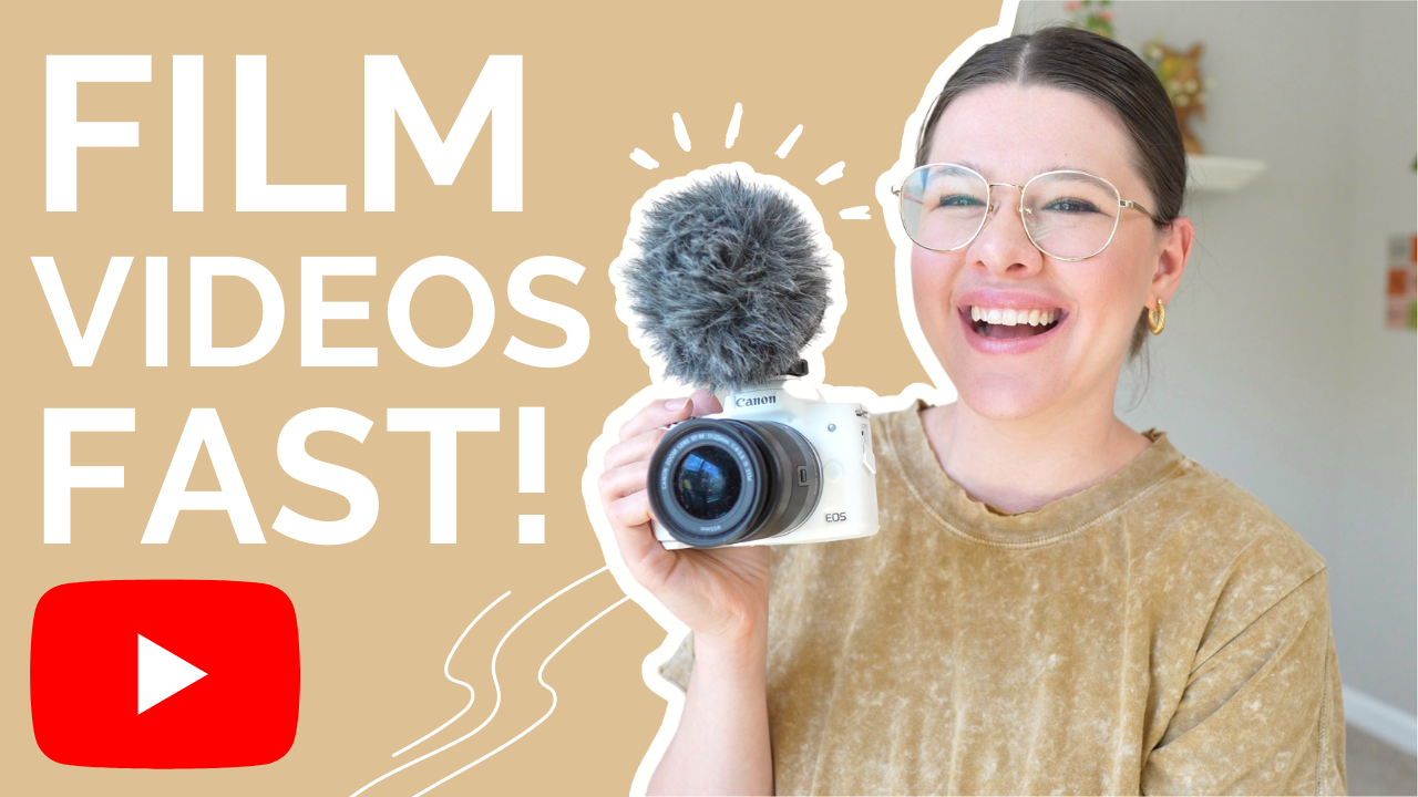 How I batch film YouTube videos on one day every month: Stephanie Kase shares her process for filming 4 YouTube videos in 3 hours each month