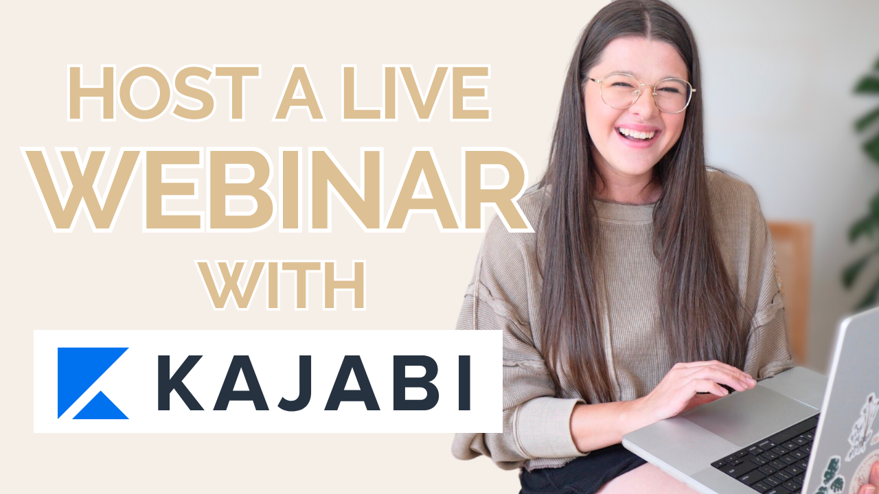 How to host a live webinar in Kajabi using YouTube Live and Streamyard to launch your new product or course, tutorial from Stephanie Kase