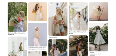 Screenshot of Charleston, SC photoshoot inspo pics from Pinterest